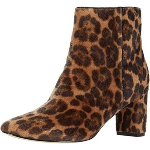 New Nine West Trin Leopard Women’s Faux Fur Ankle Booties Boots Size 8 - Picture 1 of 11